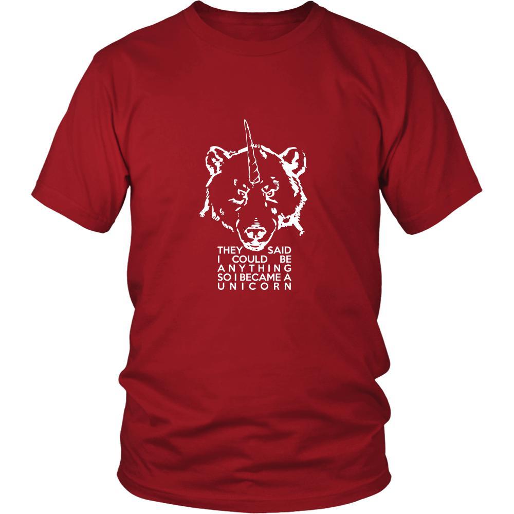 Unicorn Shirt - they said I could be anything so I became a unicorn- Funny Gift-T-shirt-Teelime | shirts-hoodies-mugs