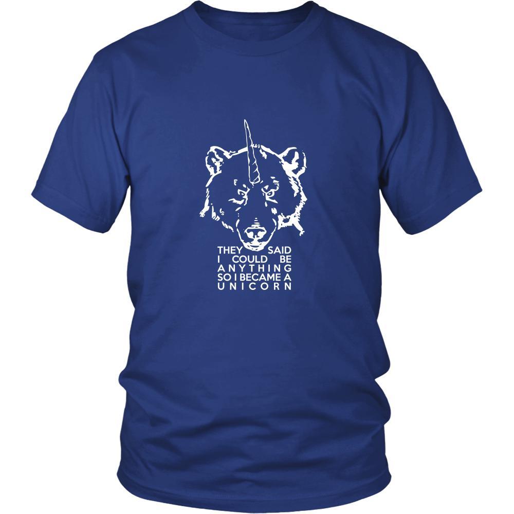 Unicorn Shirt - they said I could be anything so I became a unicorn- Funny Gift-T-shirt-Teelime | shirts-hoodies-mugs