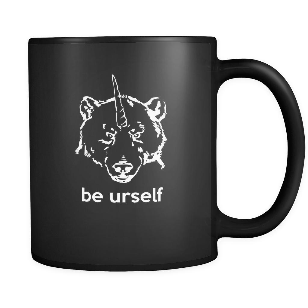 unicorns be urself 11oz Black Mug-Drinkware-Teelime | shirts-hoodies-mugs
