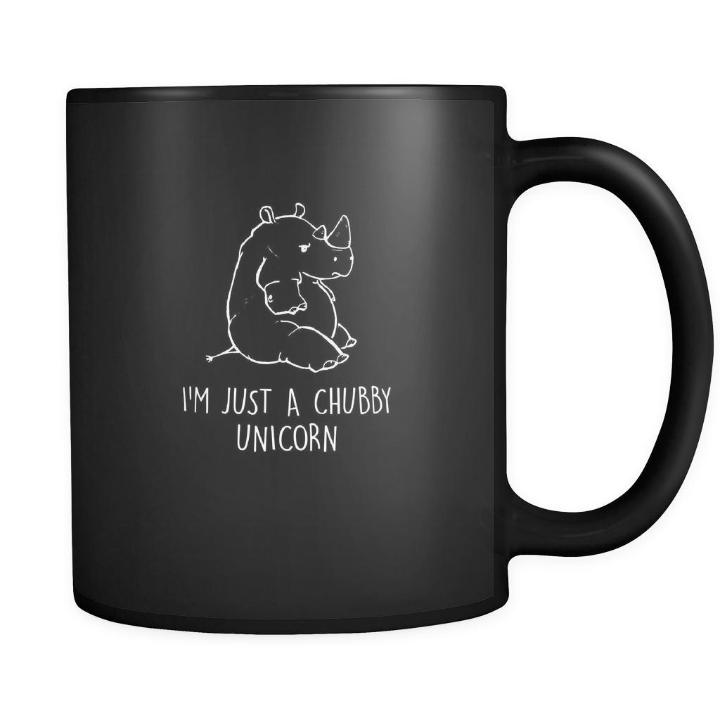 unicorns i'm just a chubby unicorn 11oz Black Mug-Drinkware-Teelime | shirts-hoodies-mugs