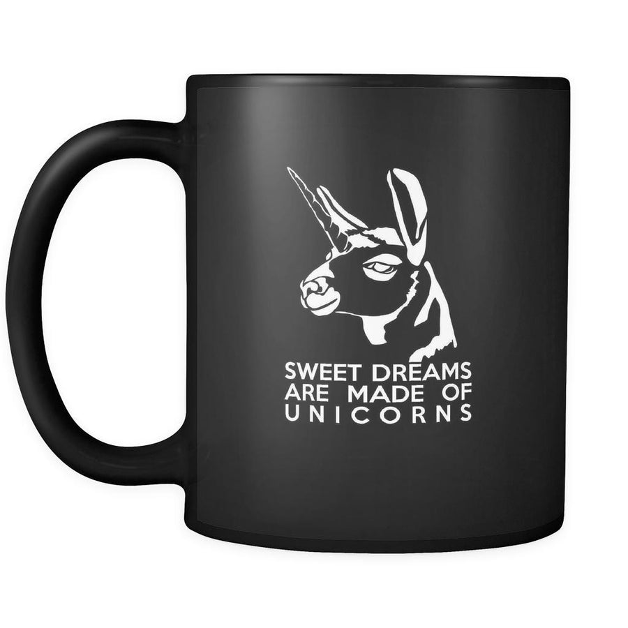 unicorns sweet dreams are made of unicorns 11oz Black Mug-Drinkware-Teelime | shirts-hoodies-mugs