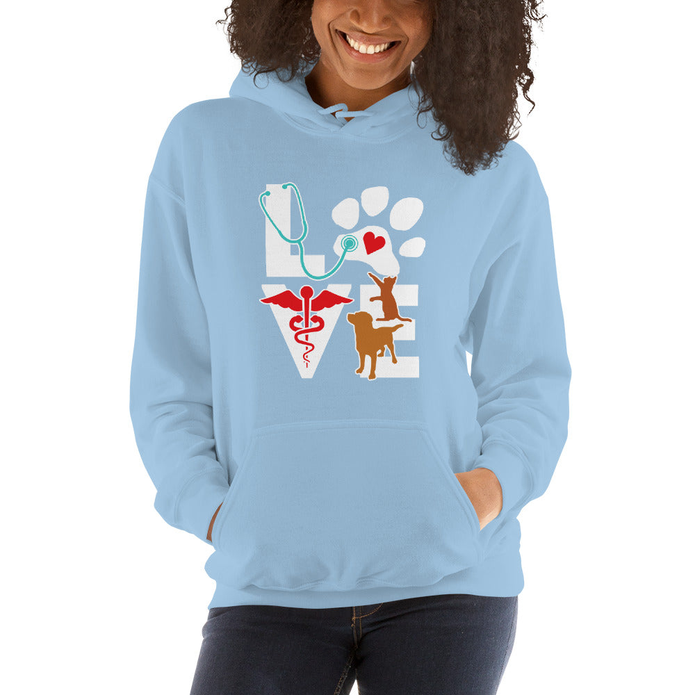 Love Cat and Dog brown Unisex Hoodie-Teelime | shirts-hoodies-mugs