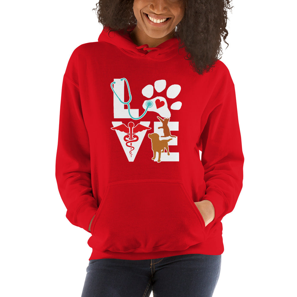 Love Cat and Dog brown Unisex Hoodie-Teelime | shirts-hoodies-mugs