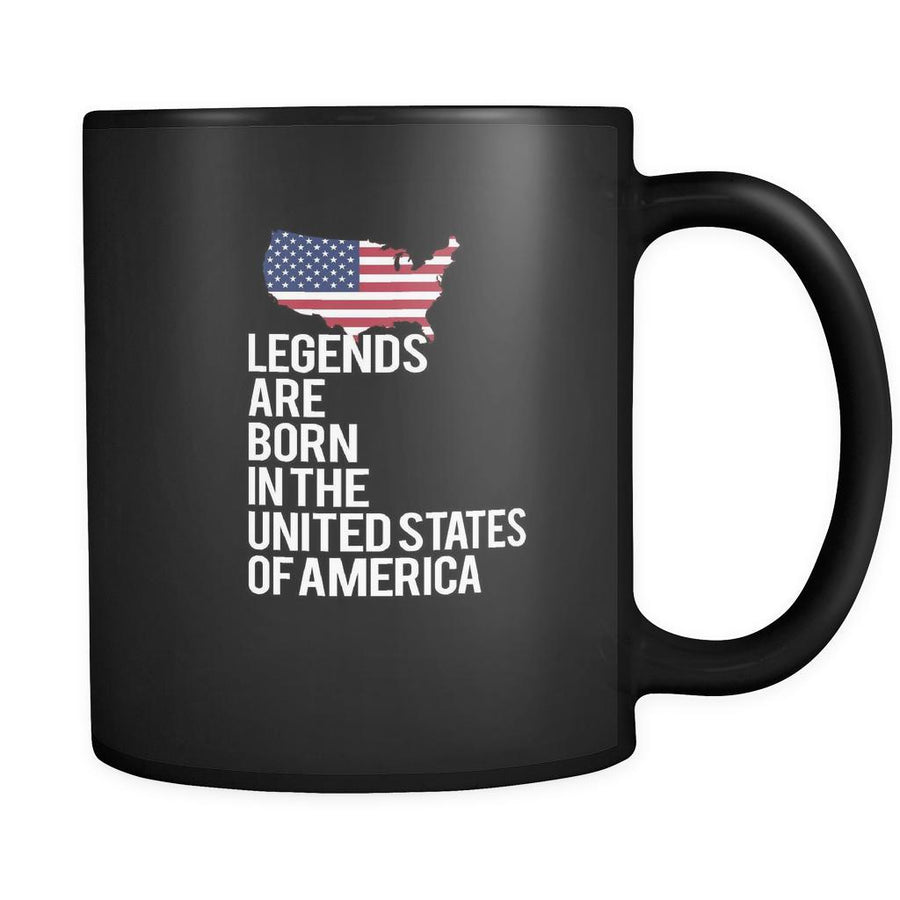 United States of America Legends are born in United States of America 11oz Black Mug-Drinkware-Teelime | shirts-hoodies-mugs
