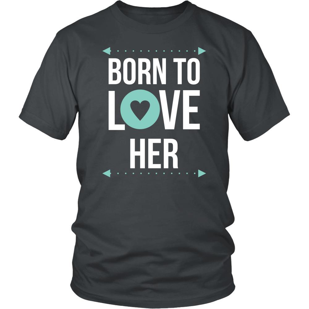 Valentine's Day T Shirt - Born to love her-T-shirt-Teelime | shirts-hoodies-mugs