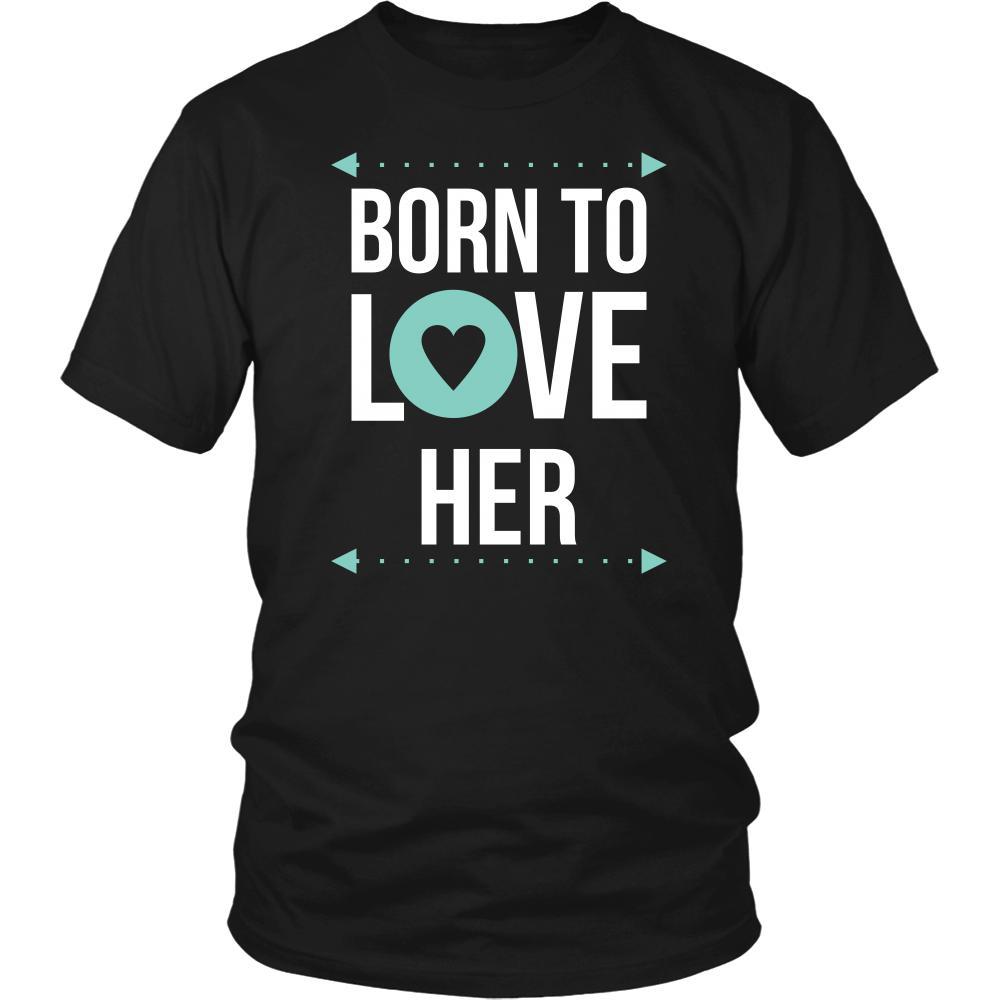 Valentine's Day T Shirt - Born to love her-T-shirt-Teelime | shirts-hoodies-mugs