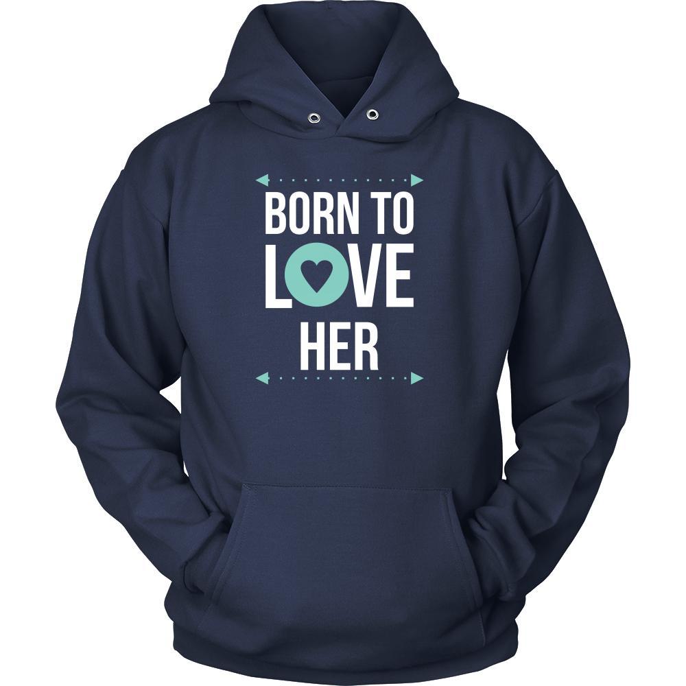 Valentine's Day T Shirt - Born to love her-T-shirt-Teelime | shirts-hoodies-mugs
