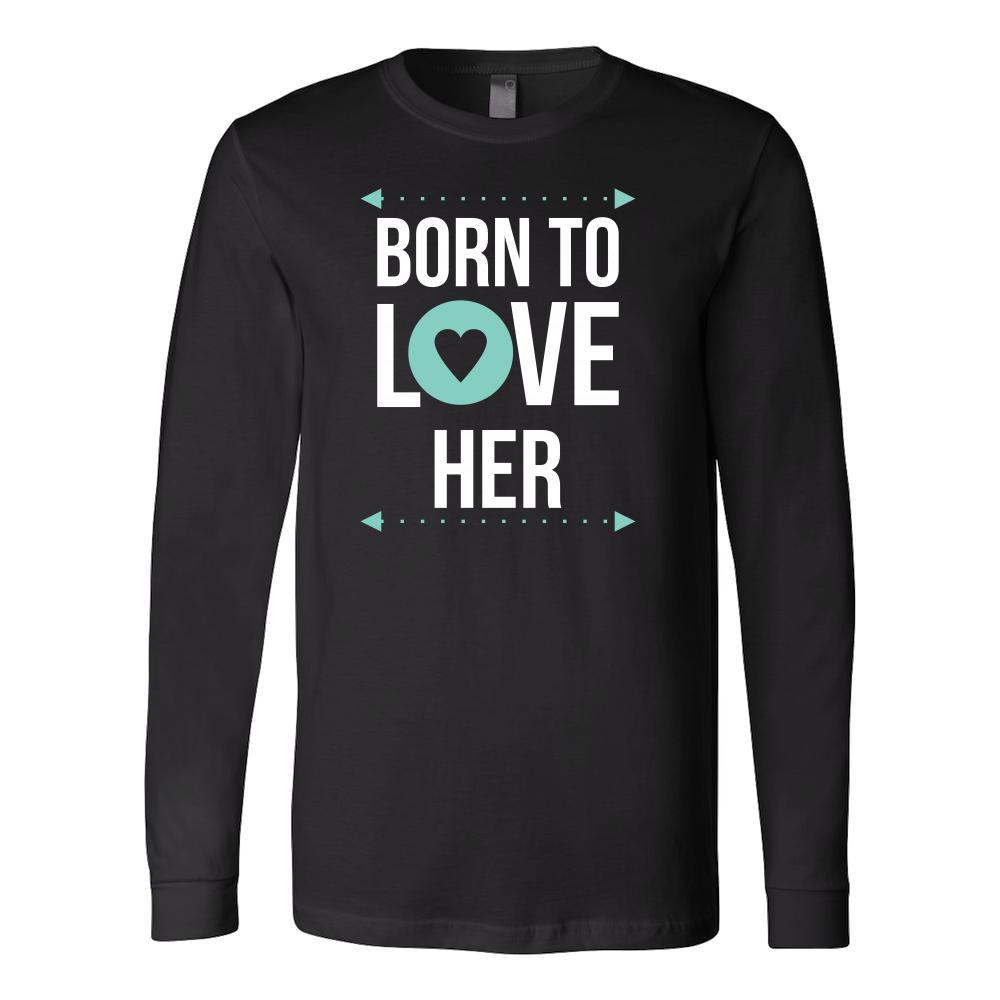 Valentine's Day T Shirt - Born to love her-T-shirt-Teelime | shirts-hoodies-mugs