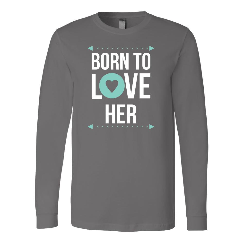 Valentine's Day T Shirt - Born to love her-T-shirt-Teelime | shirts-hoodies-mugs