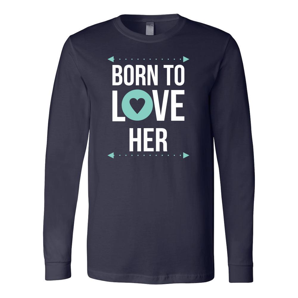 Valentine's Day T Shirt - Born to love her-T-shirt-Teelime | shirts-hoodies-mugs