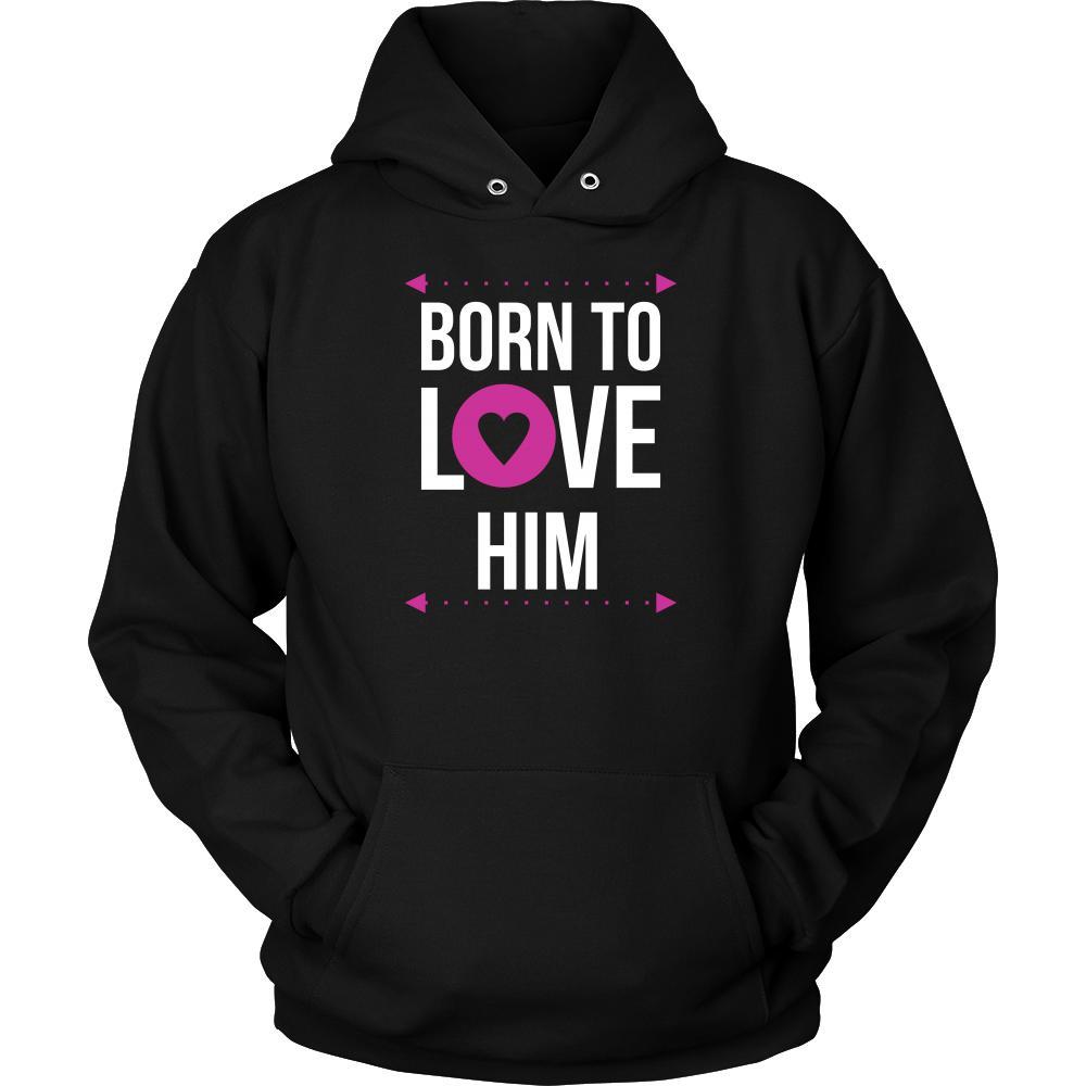 Valentine's Day T Shirt - Born to love him-T-shirt-Teelime | shirts-hoodies-mugs
