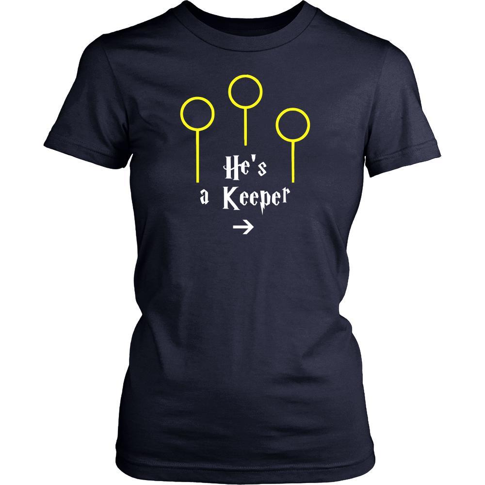 Valentine's Day T Shirt - He's a Keeper-T-shirt-Teelime | shirts-hoodies-mugs
