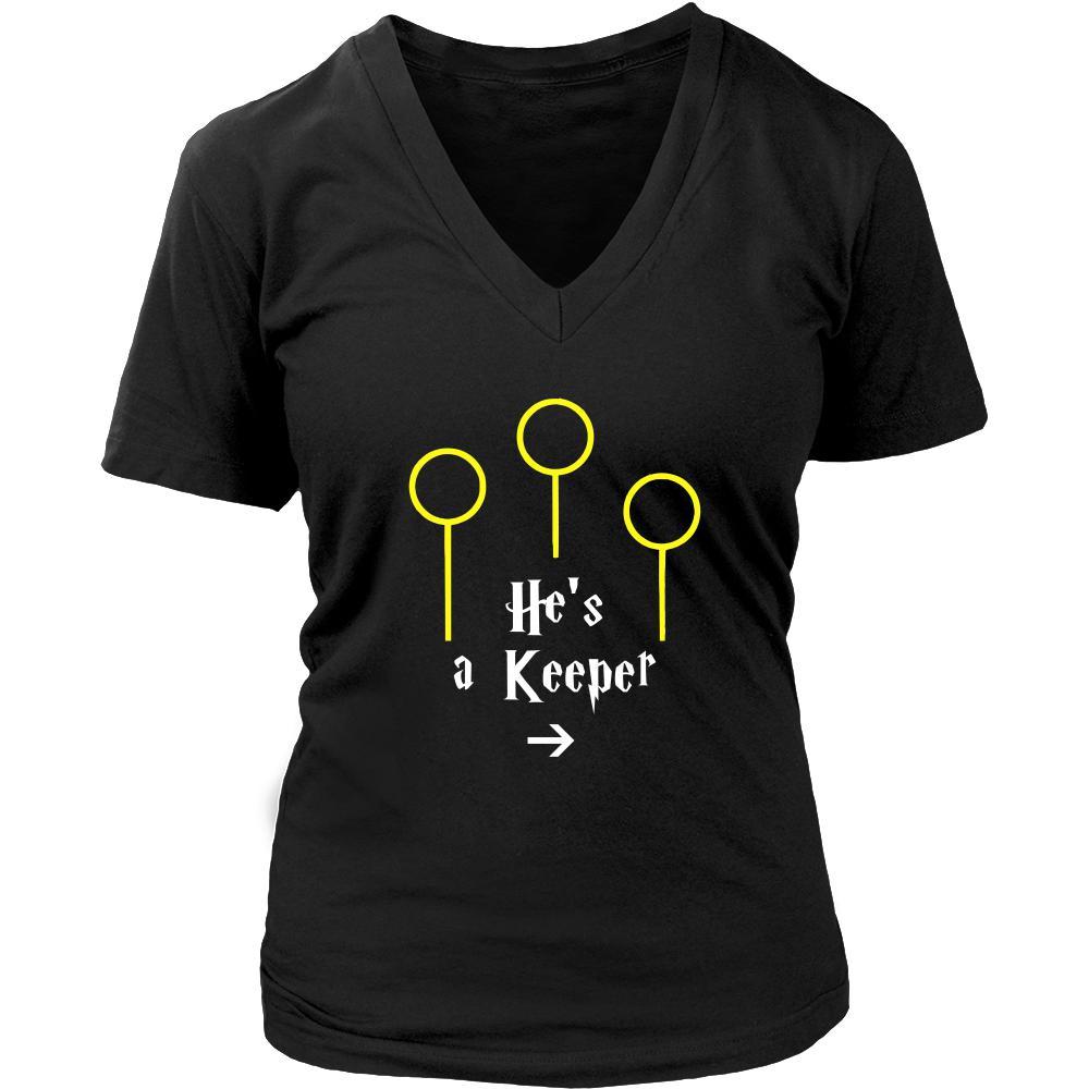 Valentine's Day T Shirt - He's a Keeper-T-shirt-Teelime | shirts-hoodies-mugs