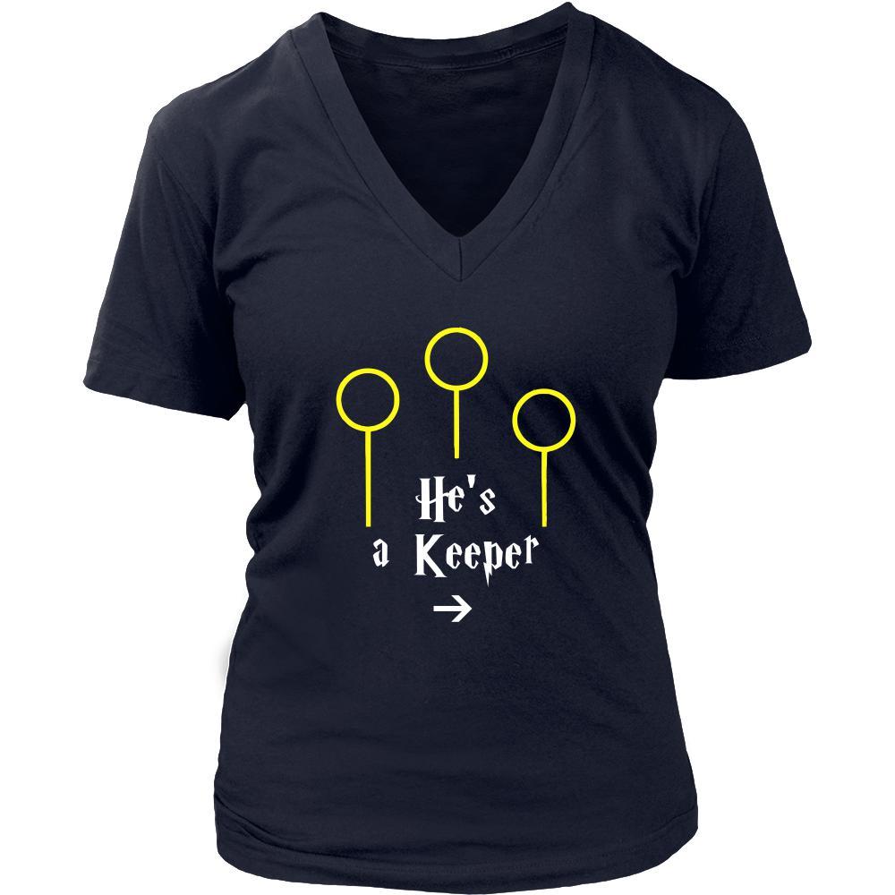 Valentine's Day T Shirt - He's a Keeper-T-shirt-Teelime | shirts-hoodies-mugs
