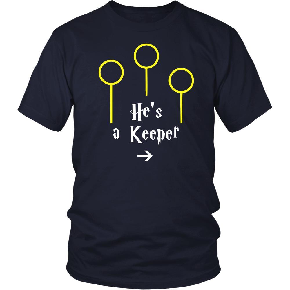 Valentine's Day T Shirt - He's a Keeper-T-shirt-Teelime | shirts-hoodies-mugs