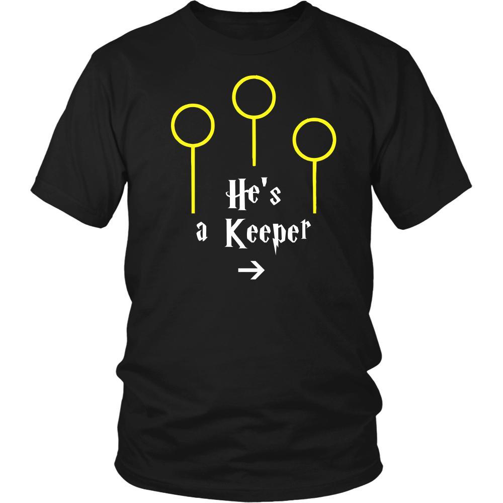 Valentine's Day T Shirt - He's a Keeper-T-shirt-Teelime | shirts-hoodies-mugs