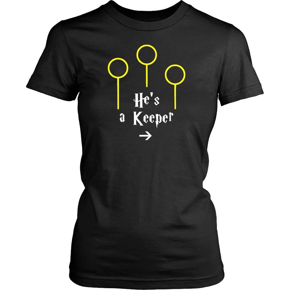 Valentine's Day T Shirt - He's a Keeper-T-shirt-Teelime | shirts-hoodies-mugs