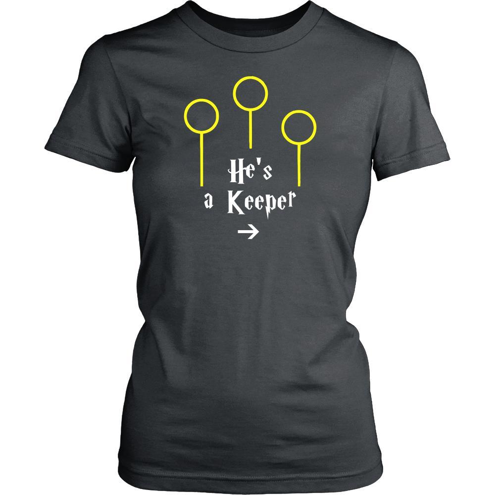 Valentine's Day T Shirt - He's a Keeper-T-shirt-Teelime | shirts-hoodies-mugs