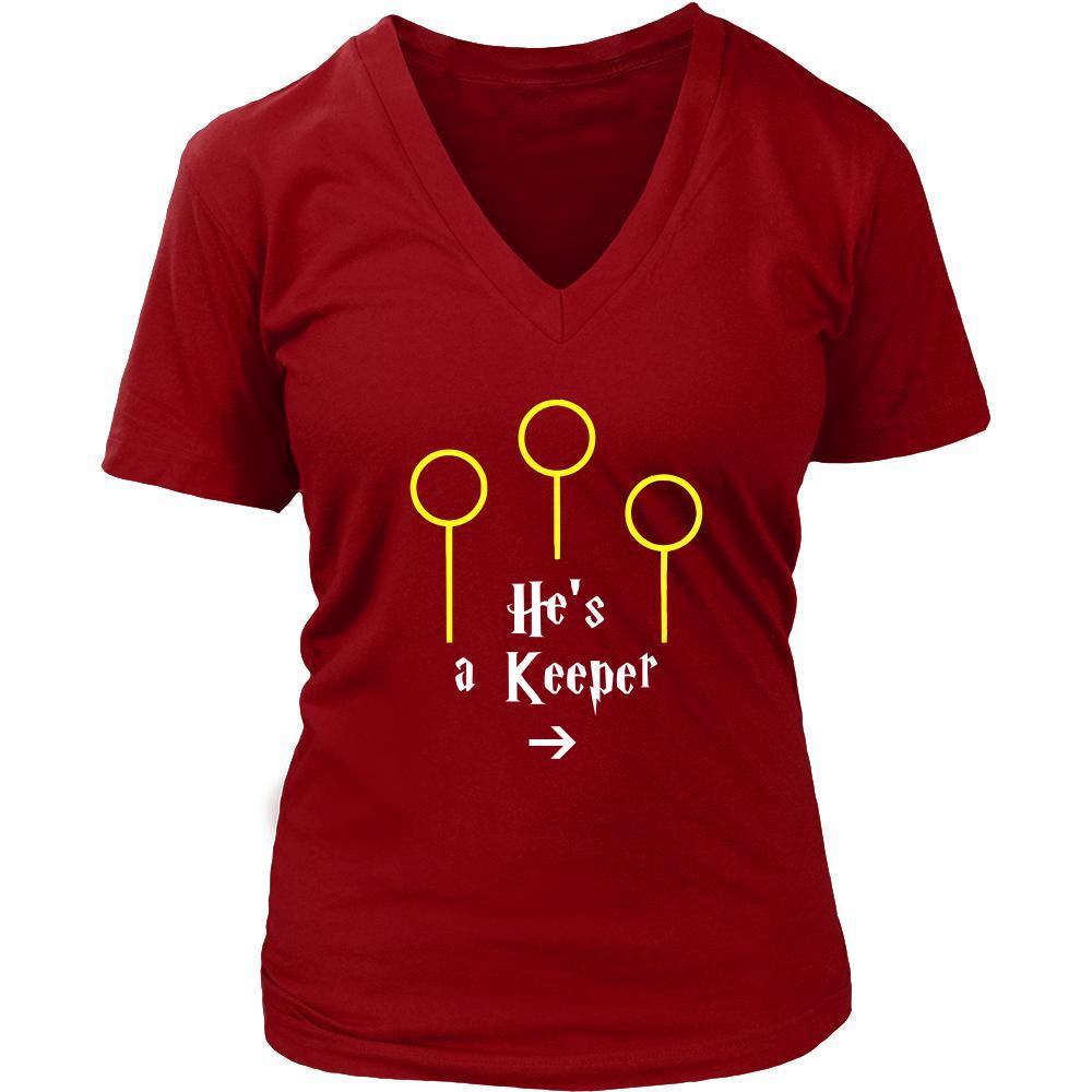 Valentine's Day T Shirt - He's a Keeper-T-shirt-Teelime | shirts-hoodies-mugs