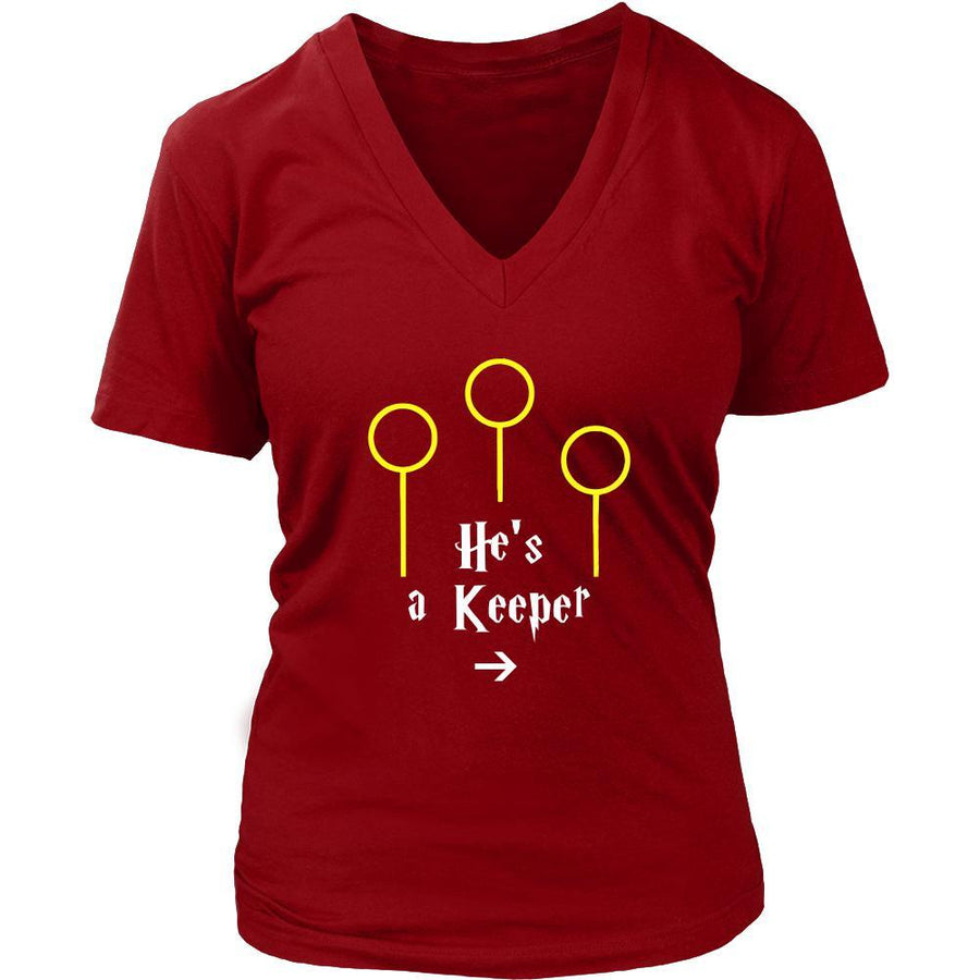 Valentine's Day T Shirt - He's a Keeper-T-shirt-Teelime | shirts-hoodies-mugs