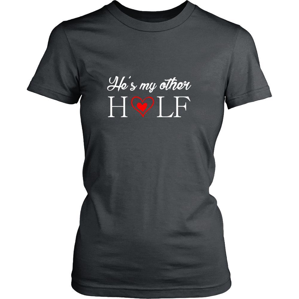 Valentine's Day T Shirt - He's my other half-T-shirt-Teelime | shirts-hoodies-mugs