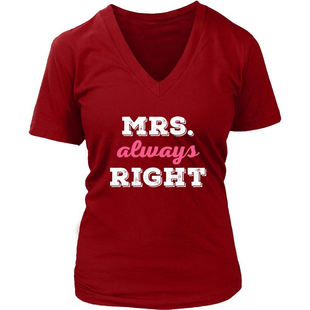 Valentine's Day T Shirt - Mrs always Right-T-shirt-Teelime | shirts-hoodies-mugs