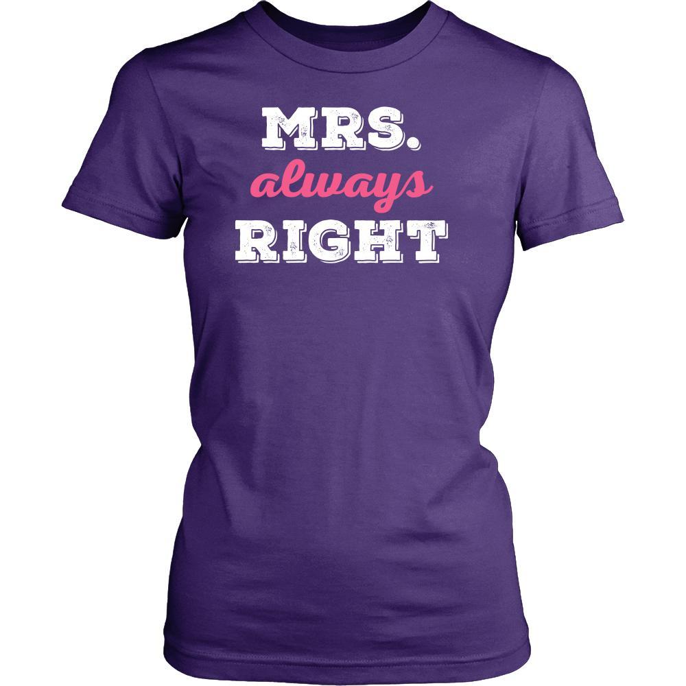 Valentine's Day T Shirt - Mrs always Right-T-shirt-Teelime | shirts-hoodies-mugs