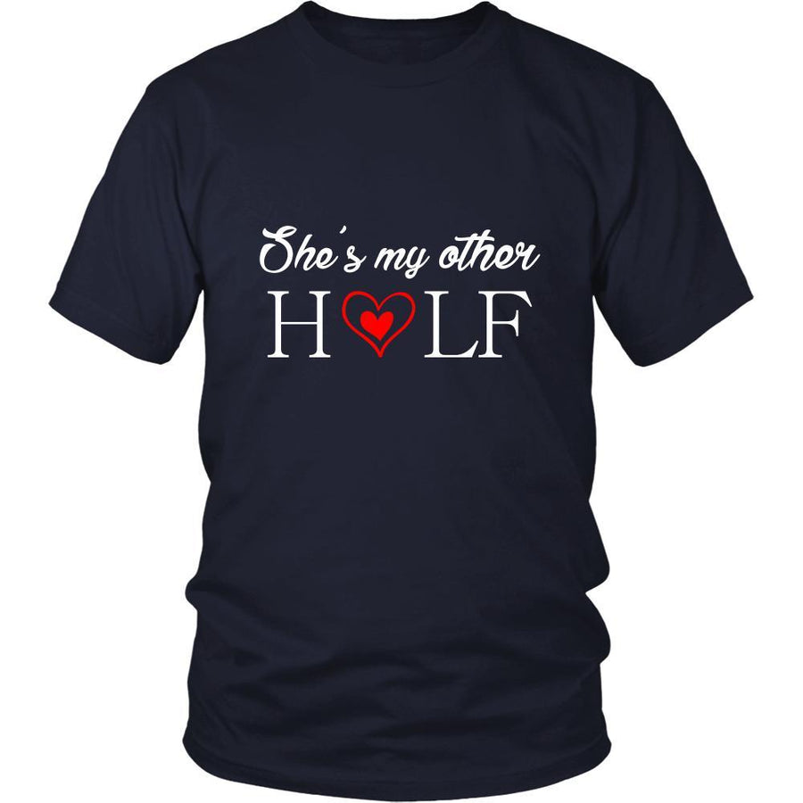 Valentine's Day T Shirt - She's my other half-T-shirt-Teelime | shirts-hoodies-mugs