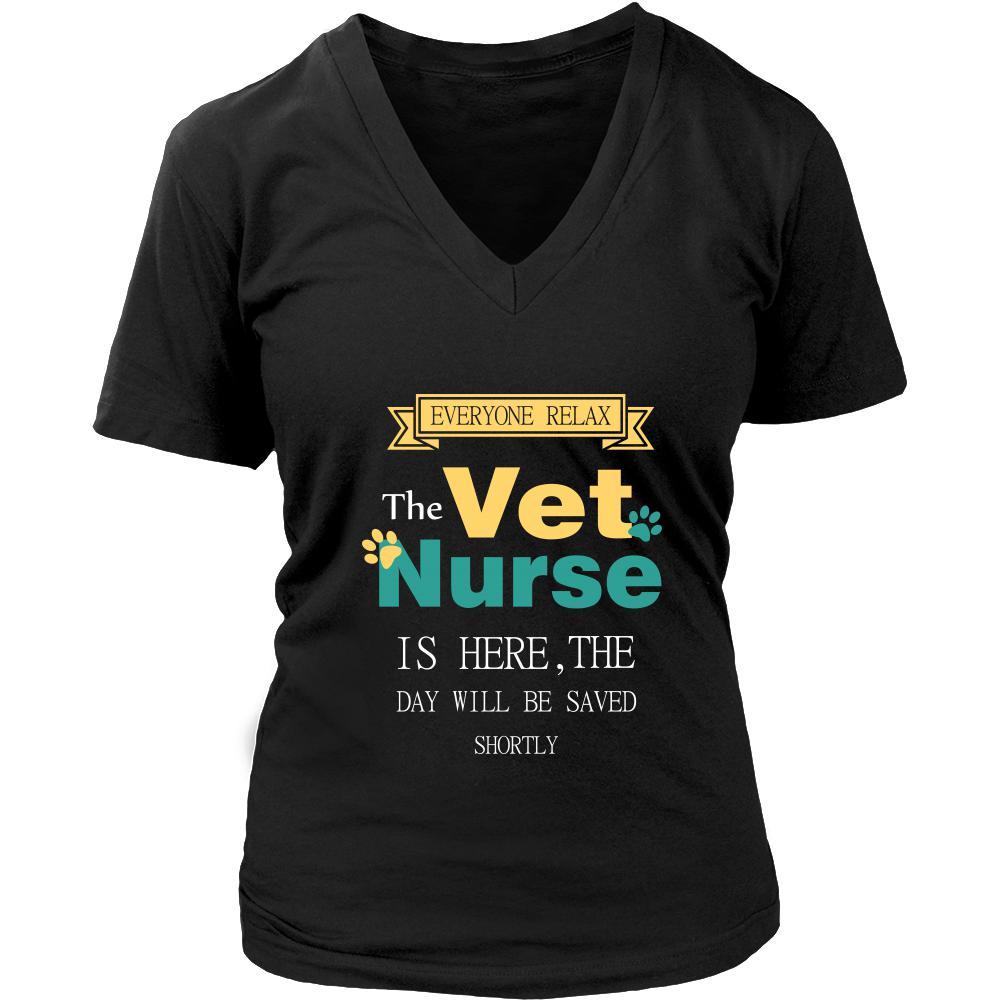 Vet Nurse Shirt - Everyone relax the Vet Nurse is here, the day will be save shortly - Profession Gift-T-shirt-Teelime | shirts-hoodies-mugs