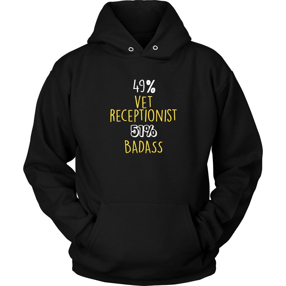 Vet receptionist- 49% Vet receptionist 51% Badass- Profession Shirt-T-shirt-Teelime | shirts-hoodies-mugs