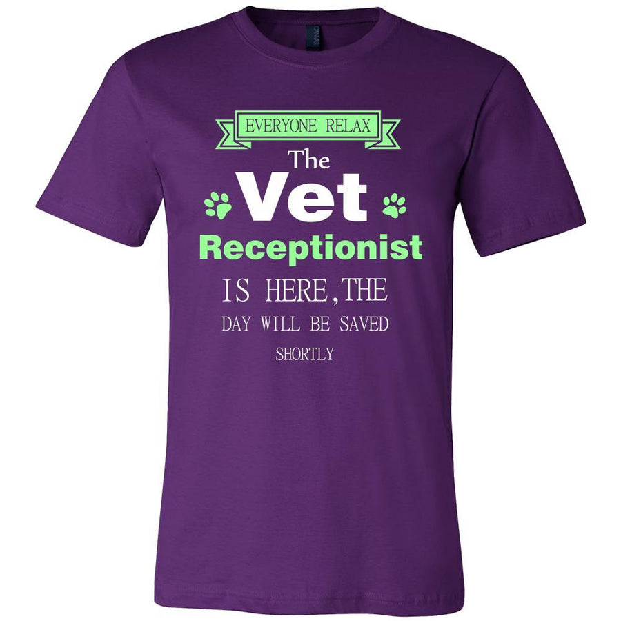 Vet receptionist Shirt - Everyone relax the Vet receptionist is here, the day will be save shortly - Profession Gift-T-shirt-Teelime | shirts-hoodies-mugs