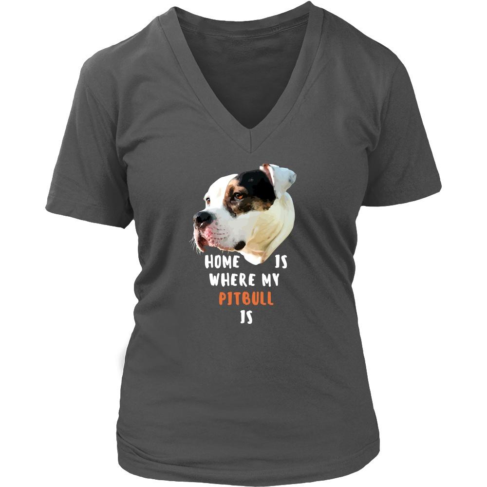 Vet T Shirt - Home is where my Pitbull is Dogs Ver .2-T-shirt-Teelime | shirts-hoodies-mugs