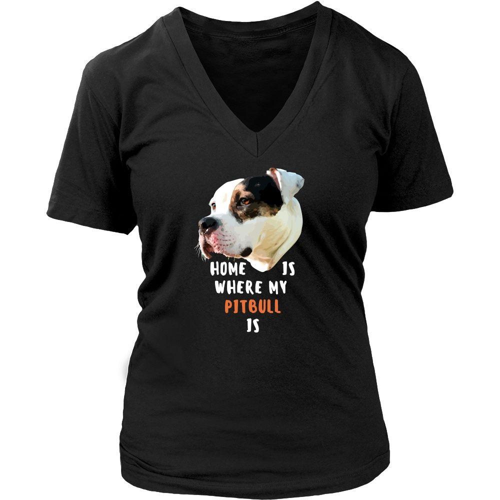 Vet T Shirt - Home is where my Pitbull is Dogs Ver .2-T-shirt-Teelime | shirts-hoodies-mugs
