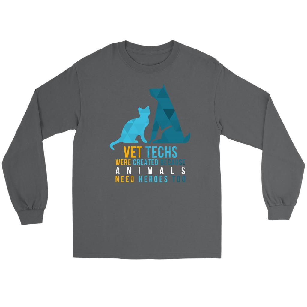 Vet T Shirt - Vet Techs were created because Animals need heroes too custom design-T-shirt-Teelime | shirts-hoodies-mugs