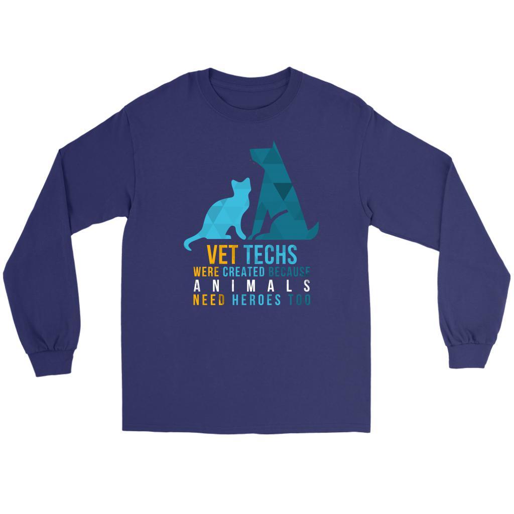 Vet T Shirt - Vet Techs were created because Animals need heroes too custom design-T-shirt-Teelime | shirts-hoodies-mugs