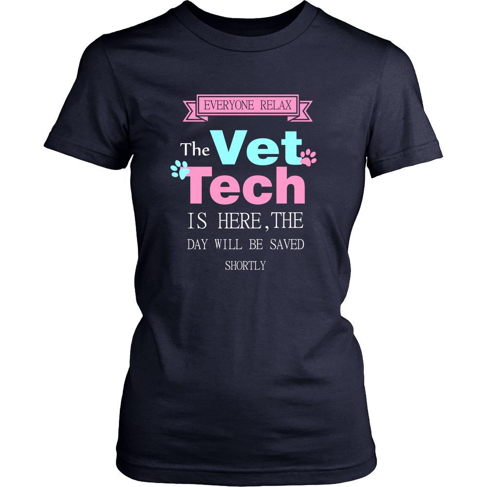 Vet Tech Shirt - Everyone relax the Vet Tech is here, the day will be save shortly - Profession Gift-T-shirt-Teelime | shirts-hoodies-mugs