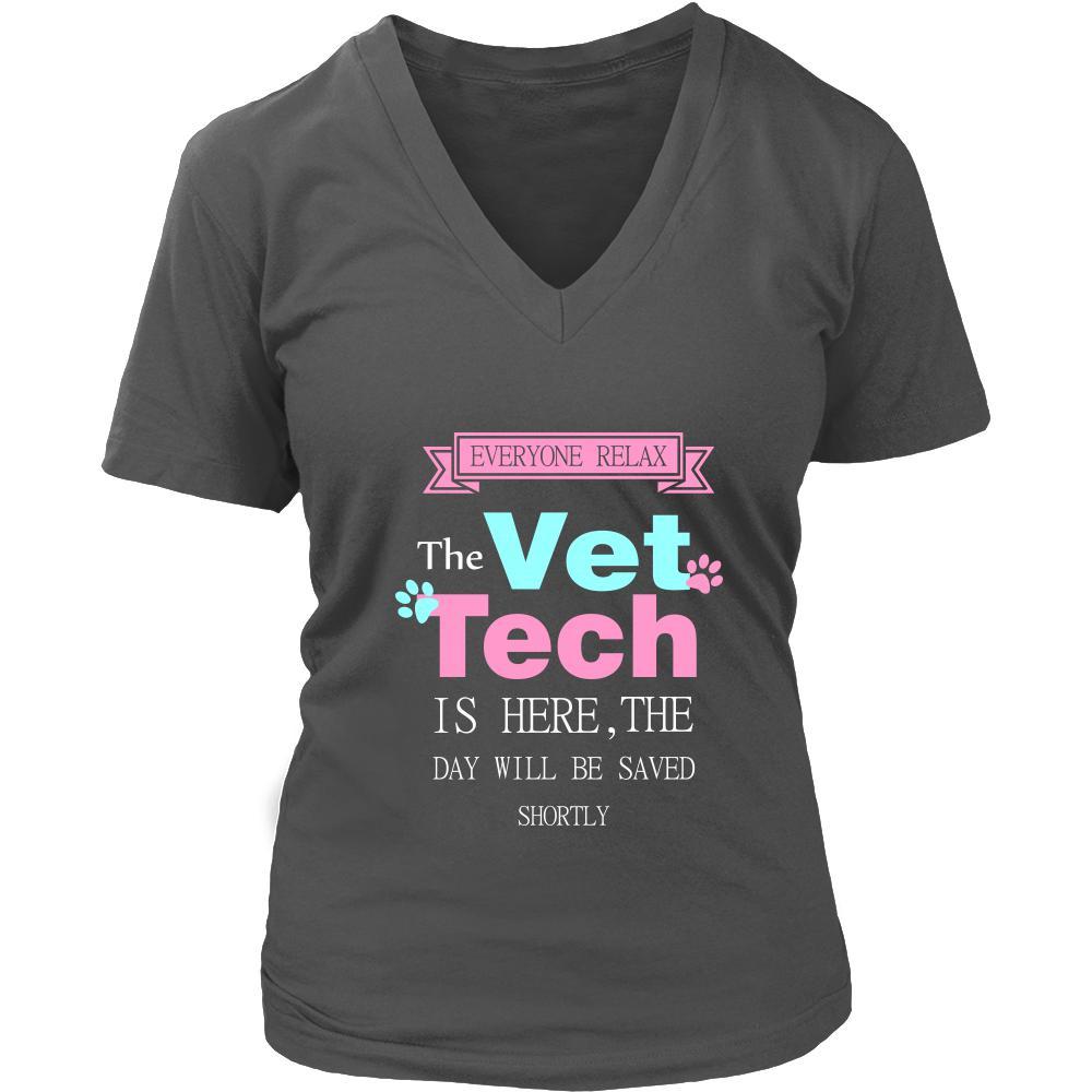Vet Tech Shirt - Everyone relax the Vet Tech is here, the day will be save shortly - Profession Gift-T-shirt-Teelime | shirts-hoodies-mugs