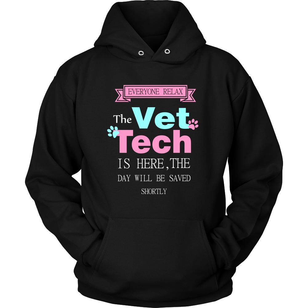 Vet Tech Shirt - Everyone relax the Vet Tech is here, the day will be save shortly - Profession Gift-T-shirt-Teelime | shirts-hoodies-mugs