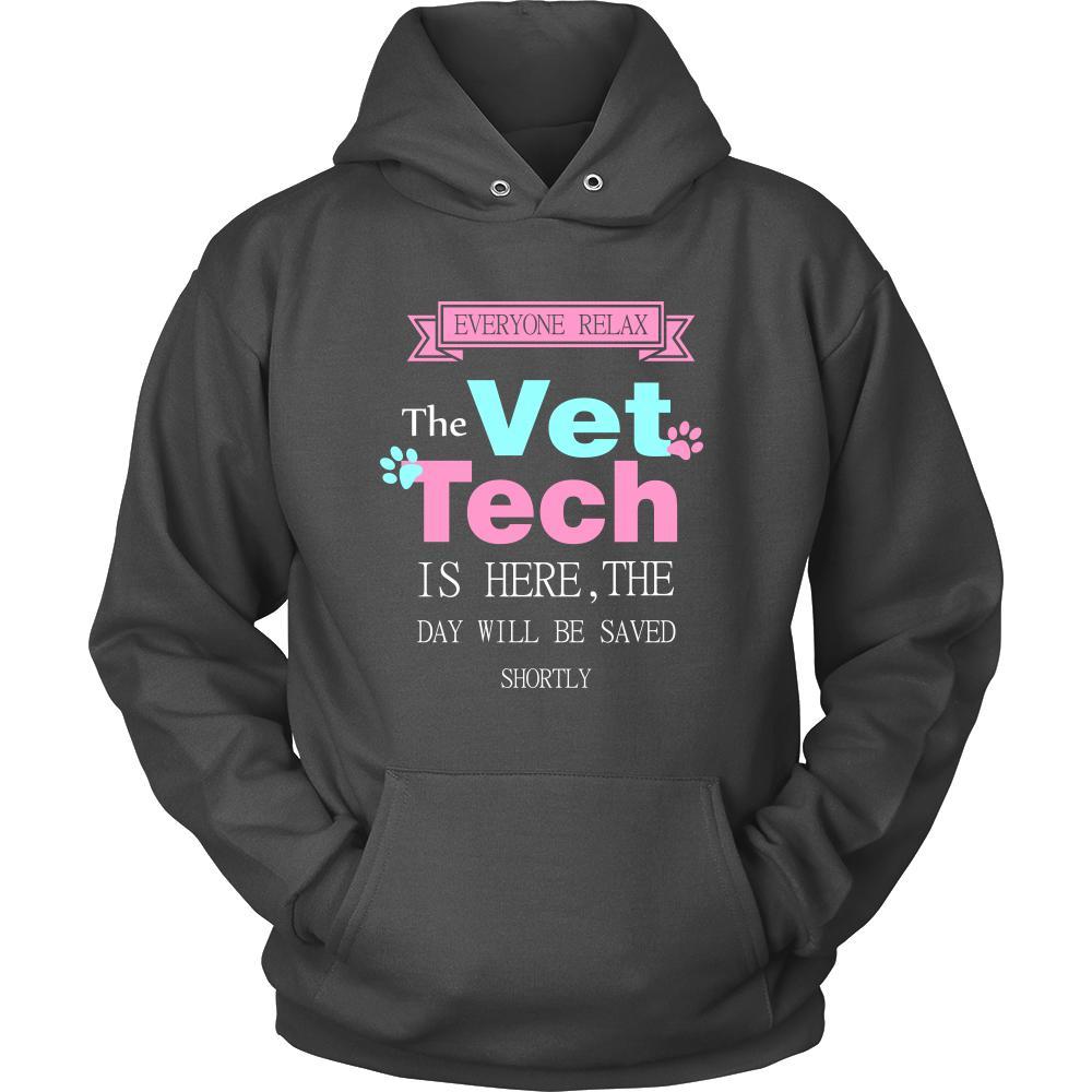 Vet Tech Shirt - Everyone relax the Vet Tech is here, the day will be save shortly - Profession Gift-T-shirt-Teelime | shirts-hoodies-mugs