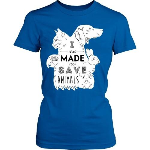 Vet Tech T Shirt - I was made to save animals-T-shirt-Teelime | shirts-hoodies-mugs