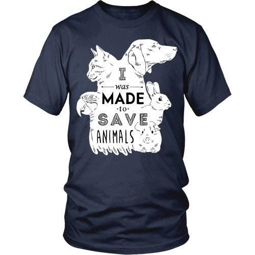 Vet Tech T Shirt - I was made to save animals-T-shirt-Teelime | shirts-hoodies-mugs
