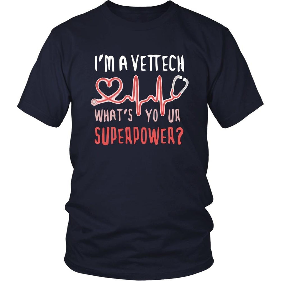 Vet Tech T Shirt - I'm a Vet Tech What's your superpower?-T-shirt-Teelime | shirts-hoodies-mugs