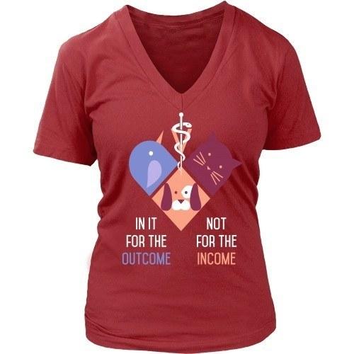 Vet Tech T Shirt - In it for the Outcome not for the Income-T-shirt-Teelime | shirts-hoodies-mugs