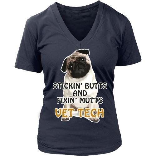 Vet Tech T Shirt - Stickin' Butts and Fixin' Mutts-T-shirt-Teelime | shirts-hoodies-mugs