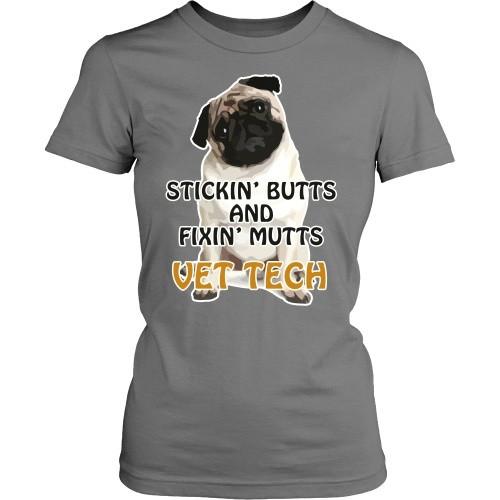 Vet Tech T Shirt - Stickin' Butts and Fixin' Mutts-T-shirt-Teelime | shirts-hoodies-mugs