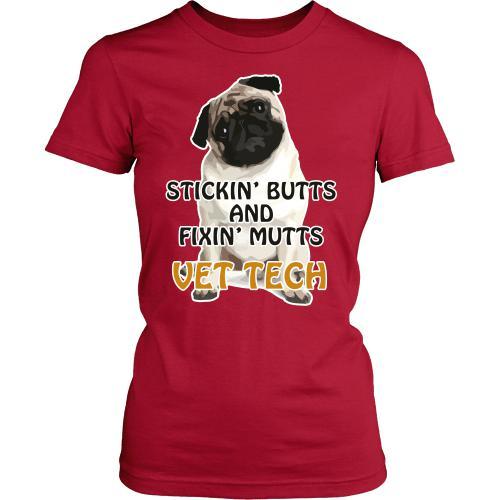 Vet Tech T Shirt - Stickin' Butts and Fixin' Mutts-T-shirt-Teelime | shirts-hoodies-mugs