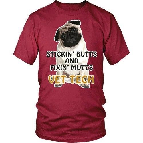 Vet Tech T Shirt - Stickin' Butts and Fixin' Mutts-T-shirt-Teelime | shirts-hoodies-mugs