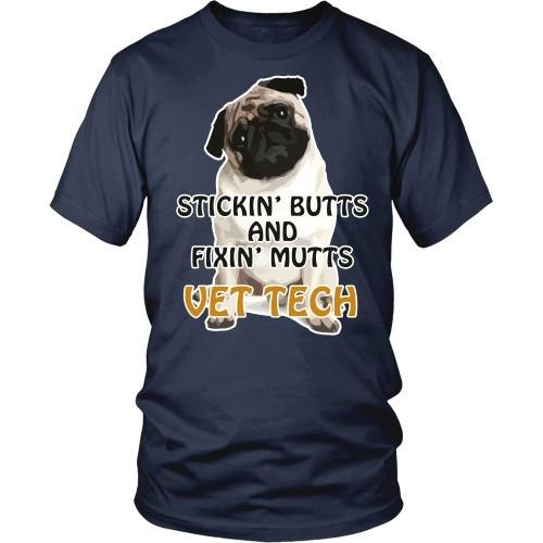 Vet Tech T Shirt - Stickin' Butts and Fixin' Mutts-T-shirt-Teelime | shirts-hoodies-mugs