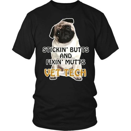 Vet Tech T Shirt - Stickin' Butts and Fixin' Mutts-T-shirt-Teelime | shirts-hoodies-mugs