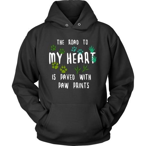 Vet Tech T Shirt - The road to my heart is paved with paw prints-T-shirt-Teelime | shirts-hoodies-mugs